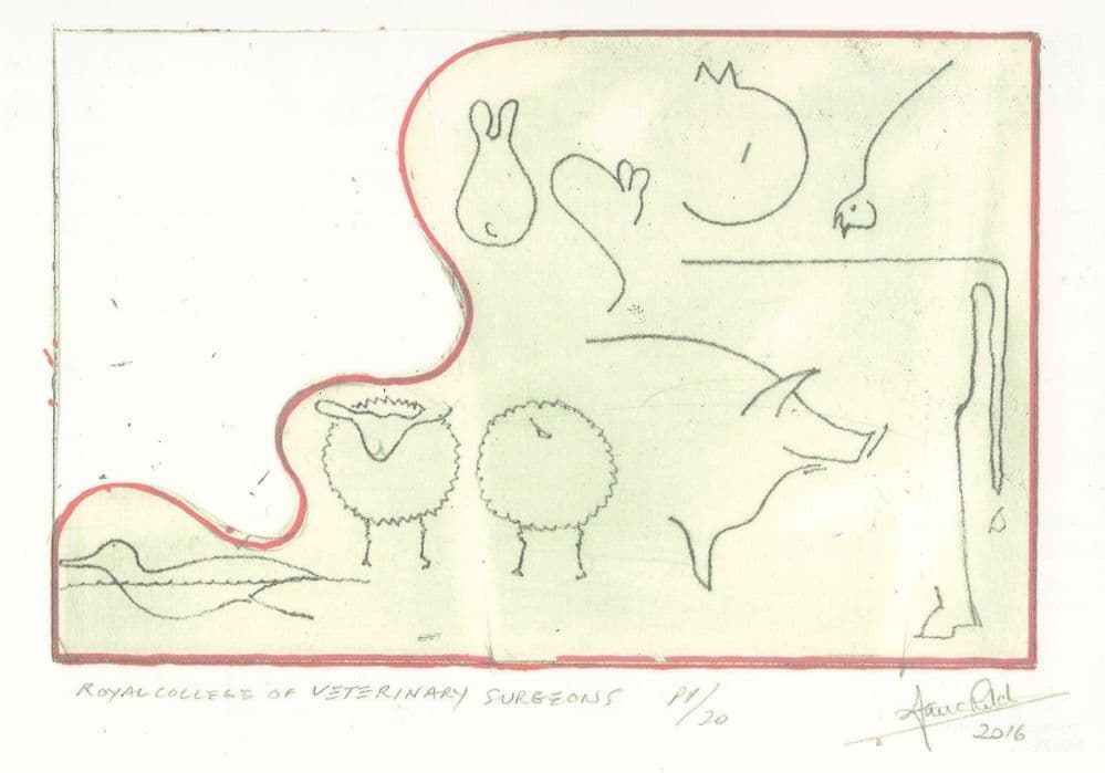 Prof Ian Ritchie Royal College Of Vets Veterinary Surgeons Painting Postcard