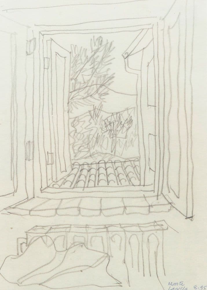 Professor Trevor Dannatt Fenetre Painting Pencil Drawing Postcard