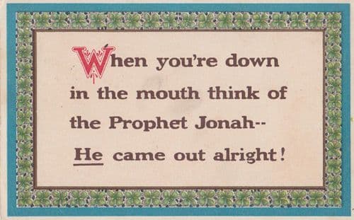 Prophet Jonah Down In The Mouth Poetry Poem Songcard Postcard