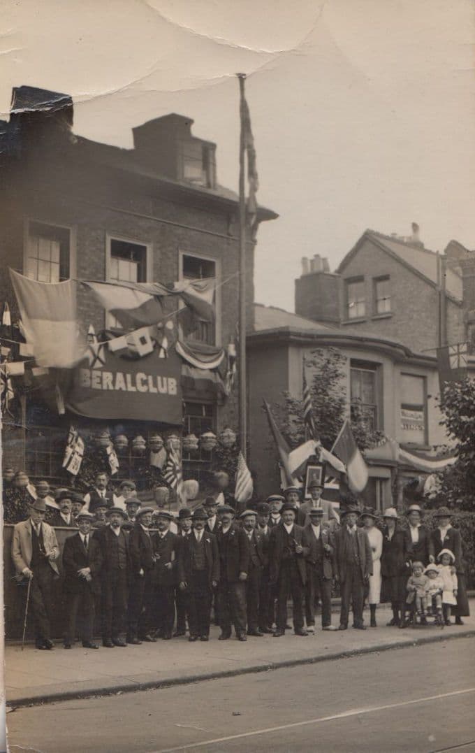 Protest Match Gathering at Liberal Politics Club Antique Real Photo Postcard