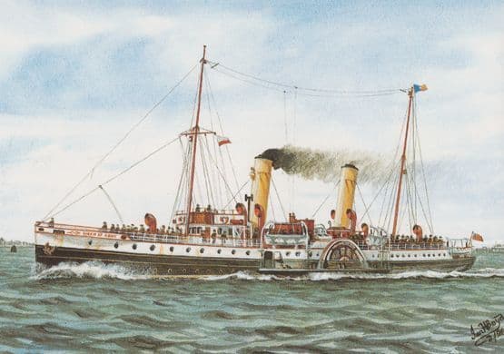 PS Queen Of Kent Southend On Sea Museum Watercolour Painting History Postcard
