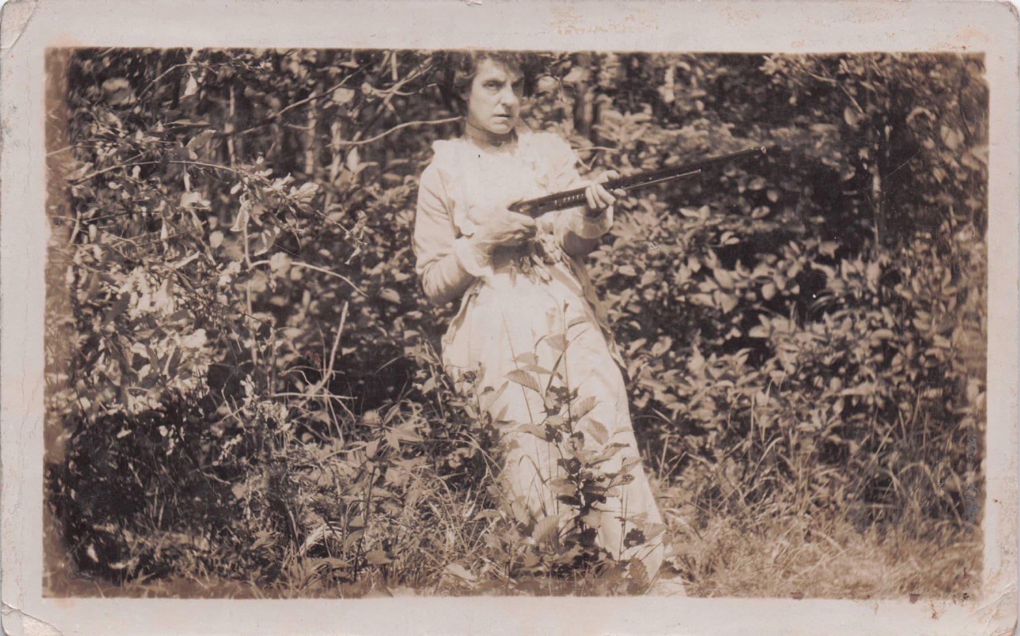 Psycho Woman WW1 Animal Hunter Antique Port Arthur Australia Postcard