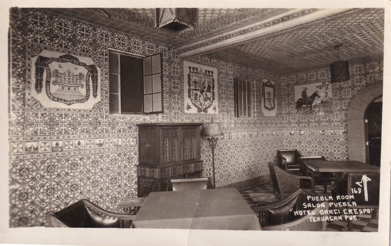 Pueblo Room Hotel Garci Crespo Tehuacan Mexico RPC Postcard
