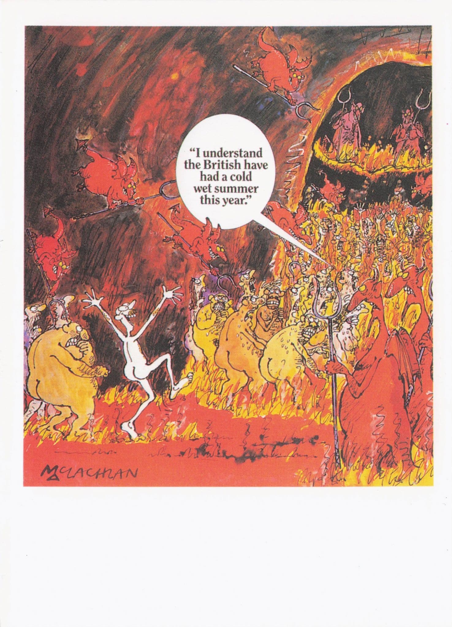 Punch Magazine Cover Hell Satan Religious Comic Postcard