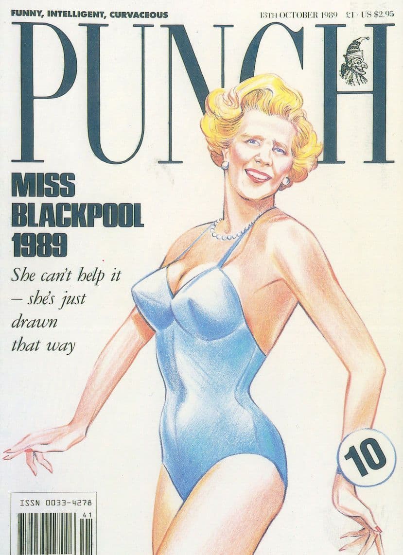 Punch Magazine Margaret Thatcher as Beauty Queen Comic Postcard