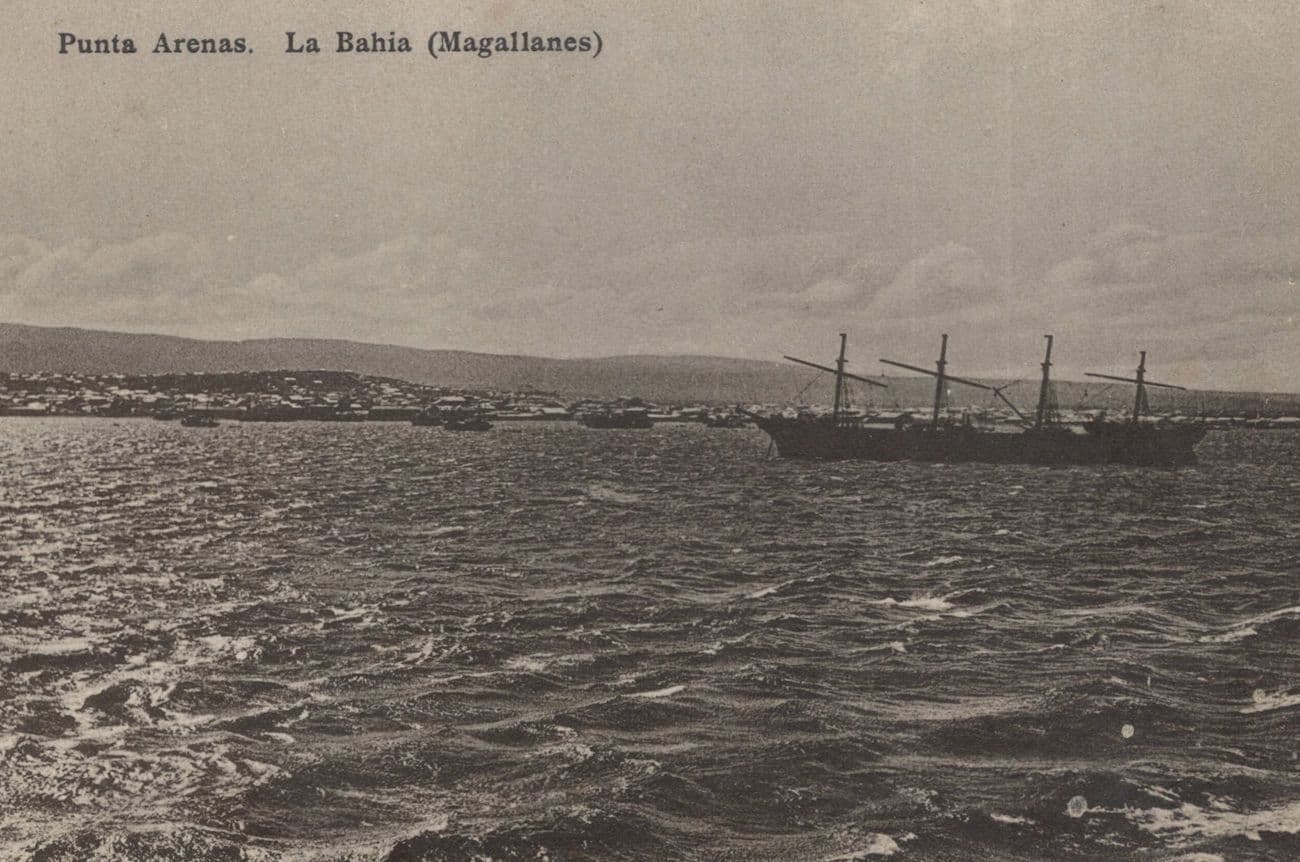 Punta Arenas Bahia Temporal Magallanes Chile Old Postcard