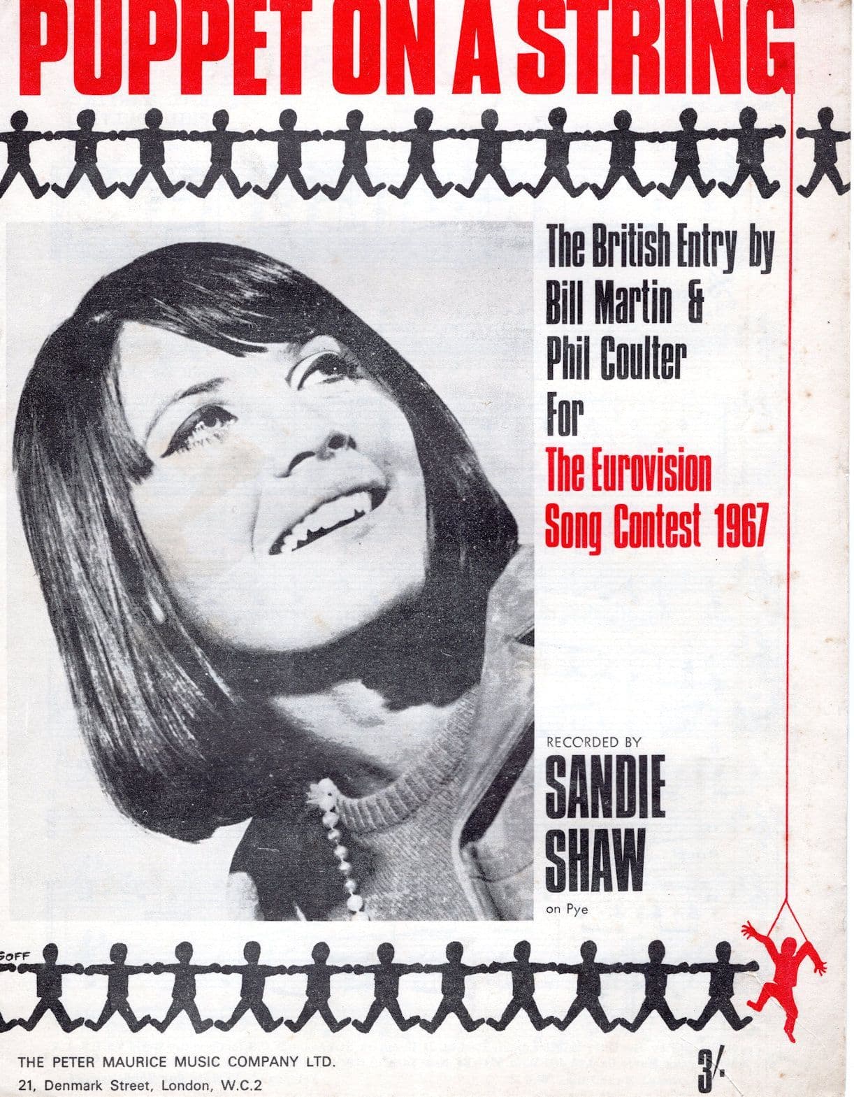 Puppet On A String Sandie Shaw 1960s Sheet Music