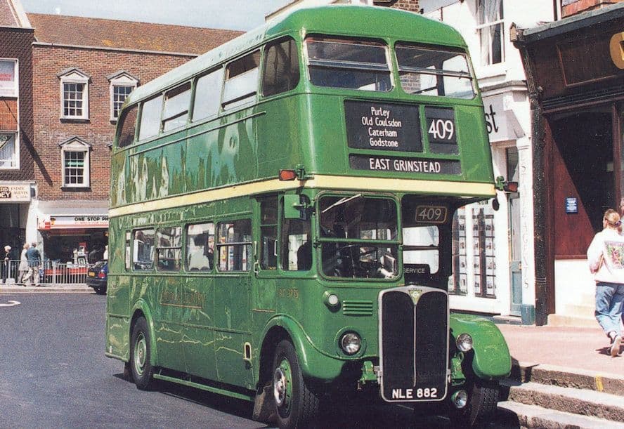 Purley Old Coulsdon Caterham 409 East Grinstead Bus Station Postcard