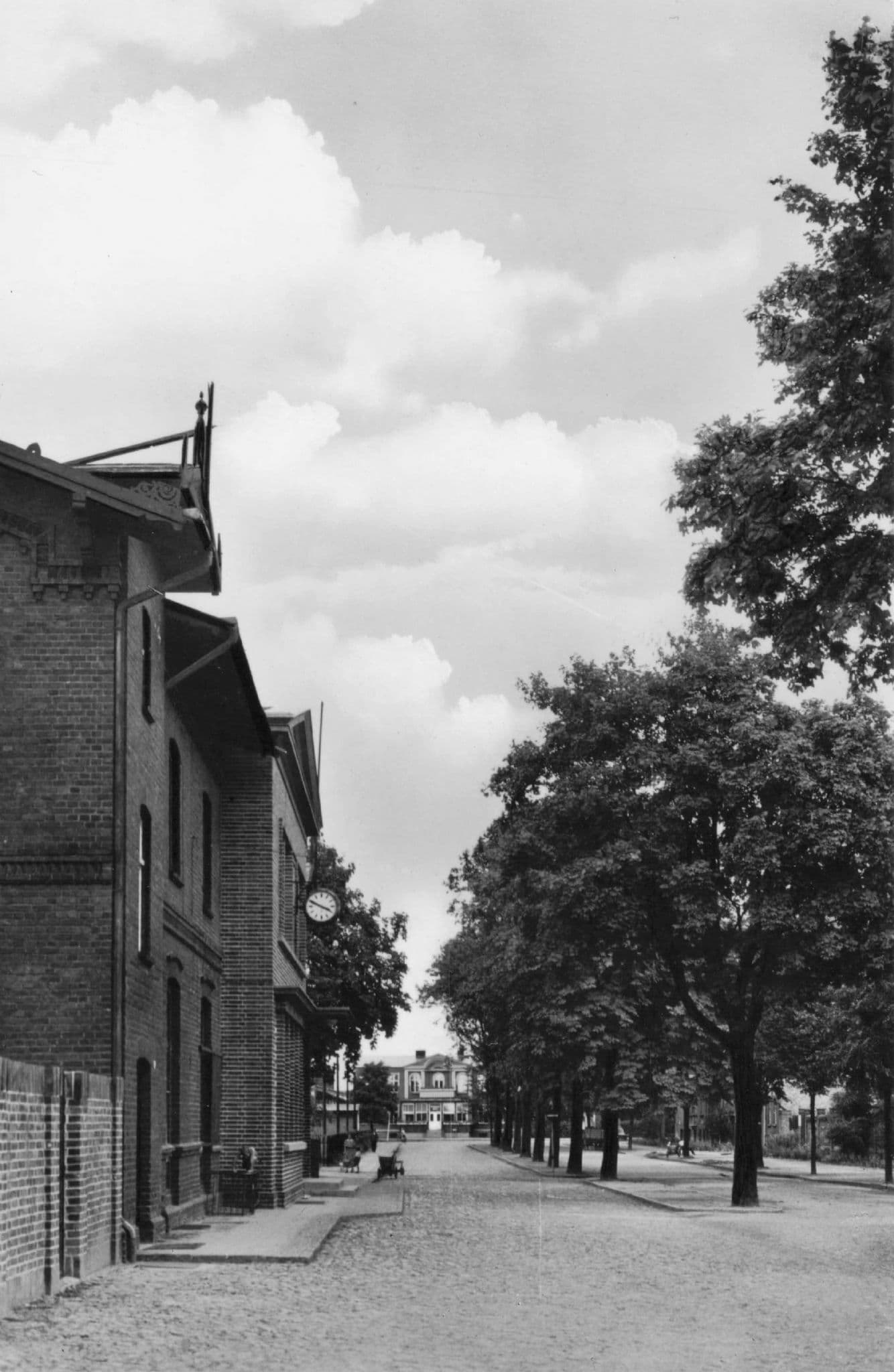 Pyritz in Pommern AM Bahnhof Germany Old Real Photo Postcard