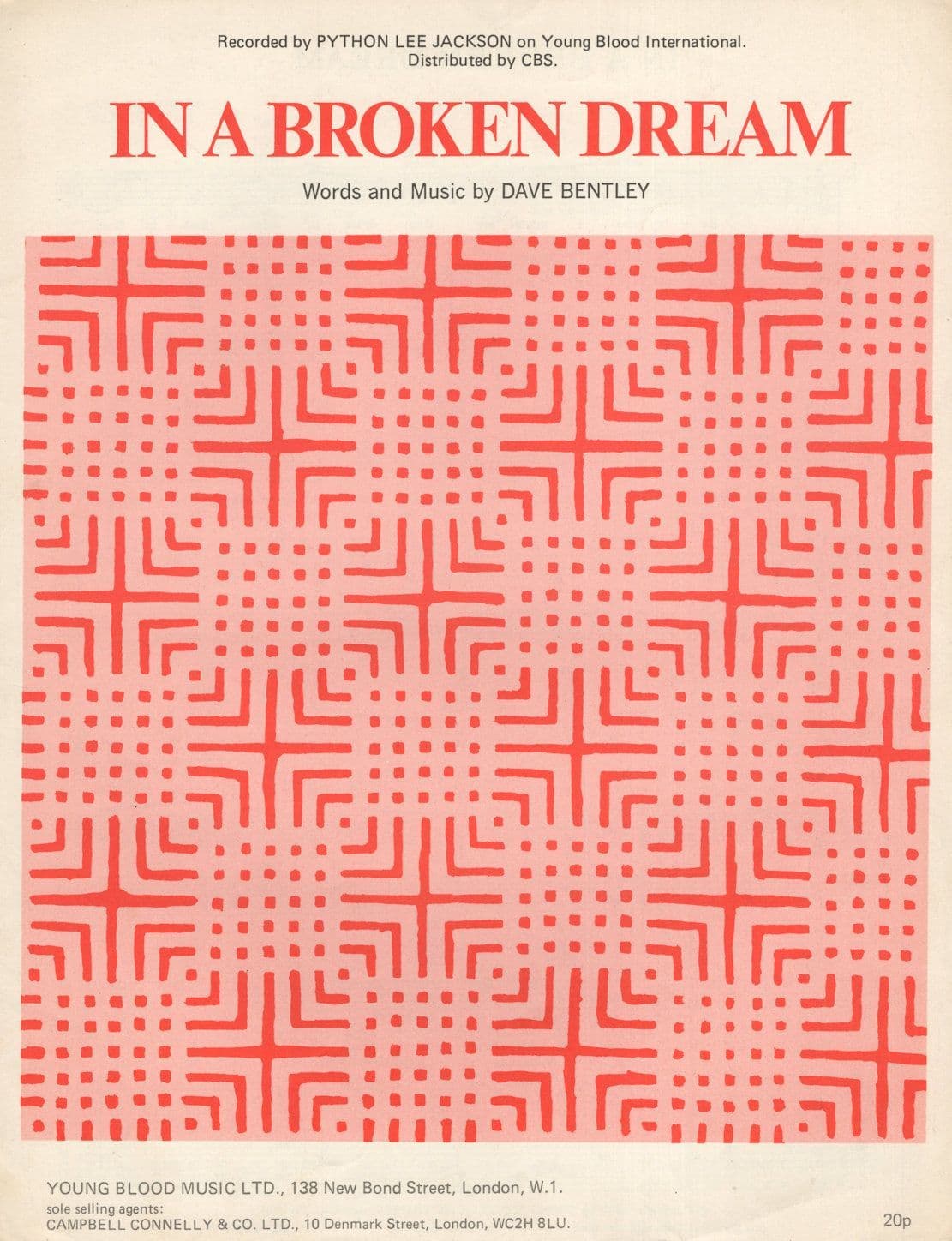 Python Lee Jackson In A Broken Dream Sheet Music