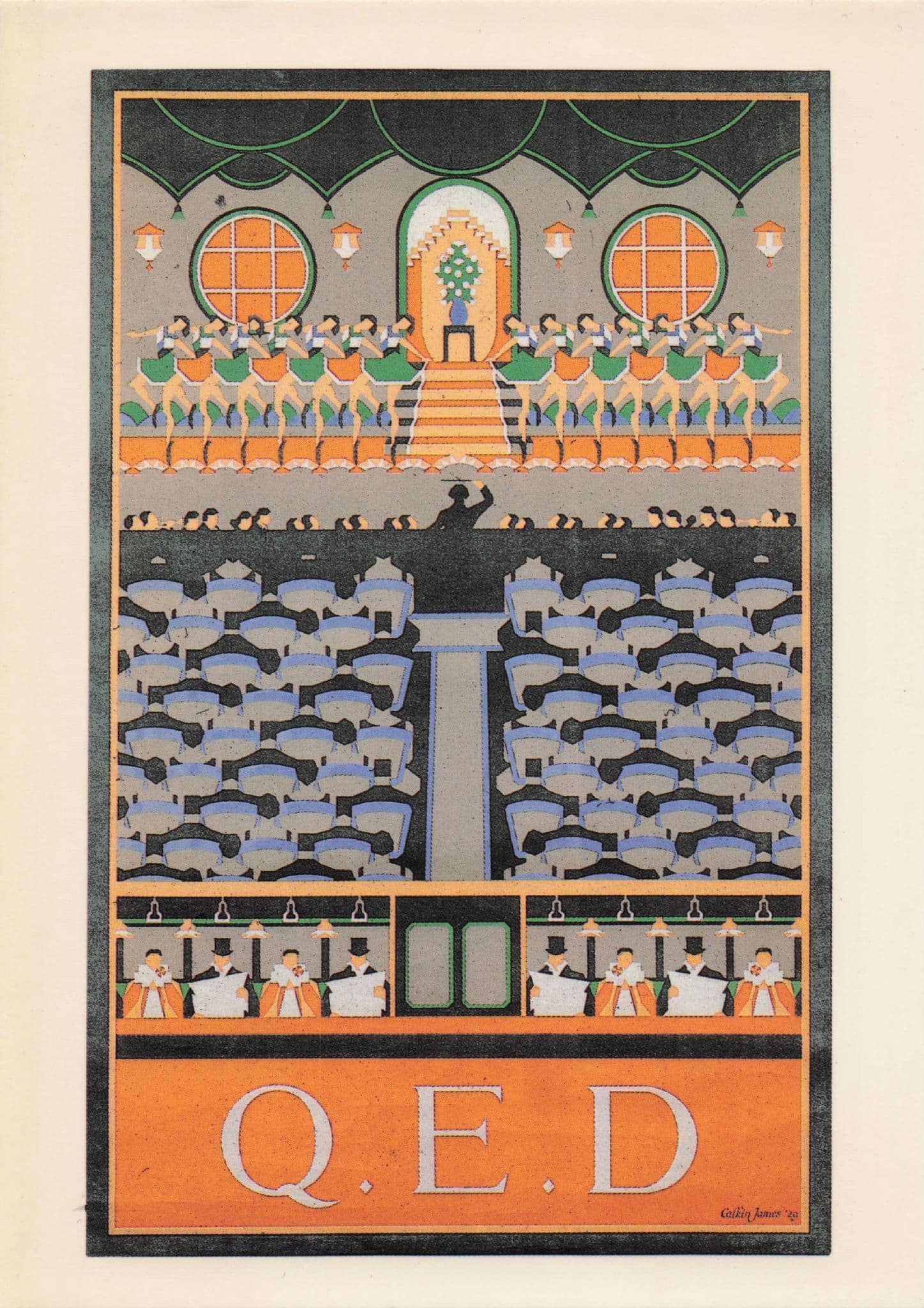 QED Ship 1929 Theatre Cabaret Show London Transport Advertising Postcard