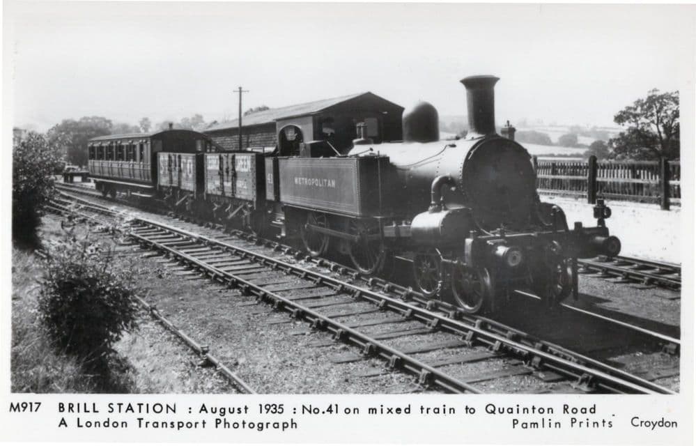 Quainton Road Train at Brill Station London in 1935 Photo Postcard