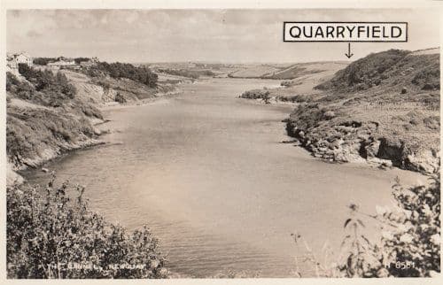 Quarryfield Caravan Park Newquay Signpost Old Real Photo Postcard