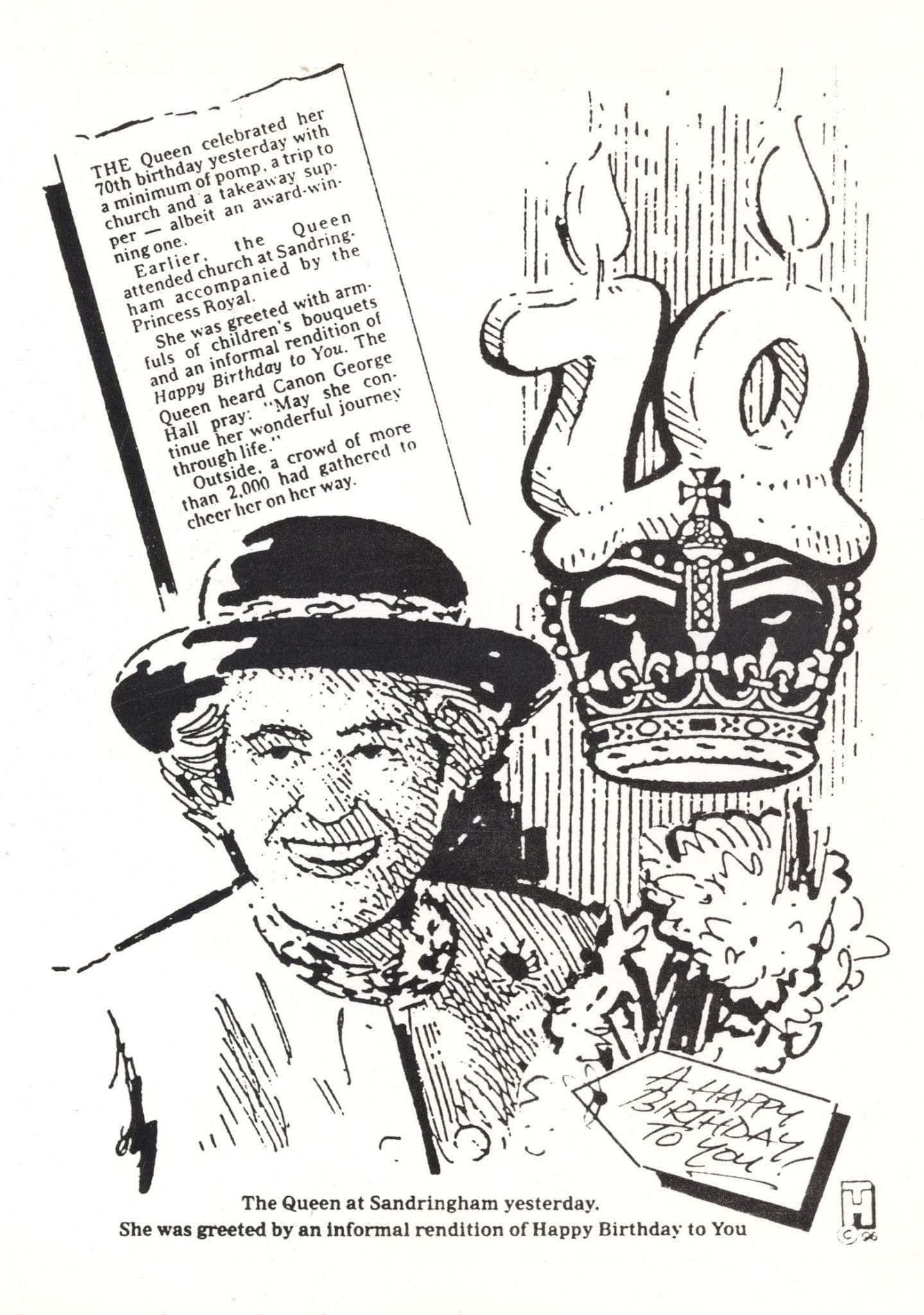 Queen Elizabeth 70th Birthday Supper Comic Rare Cartoon Old Postcard