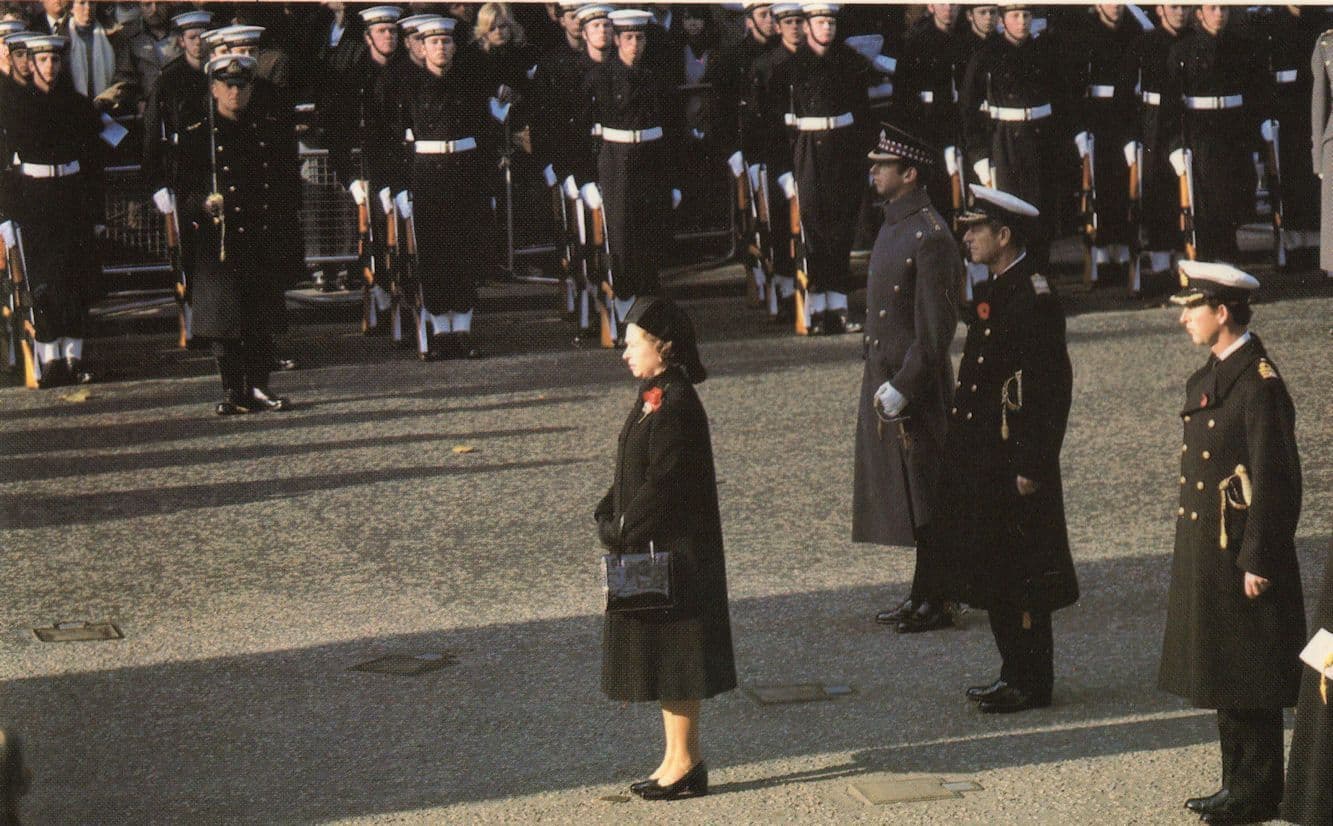 Queen Elizabeth II at Cenotaph Remembrance Sunday 1981 Postcard