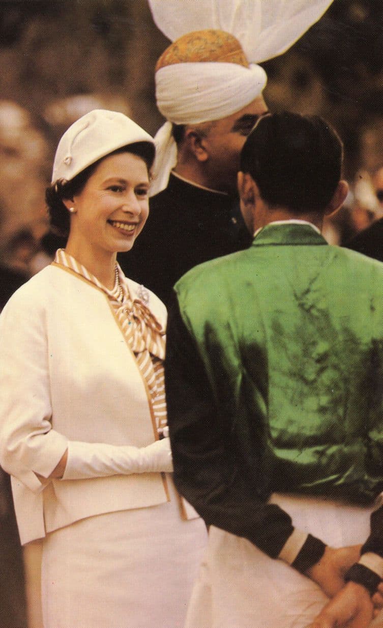 Queen Elizabeth II at Lahore Horse Races Feb 1962 Postcard