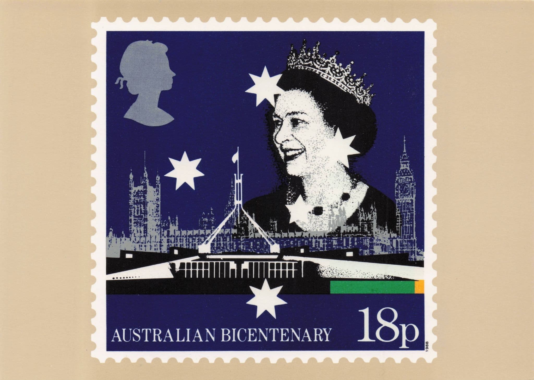 Queen Elizabeth in Australian Bicentenary Royal Mail Rare Postcard