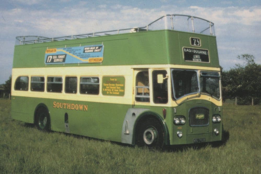 Queen Mary Ex Southdown Motor Services 1960s Bus Tram Postcard