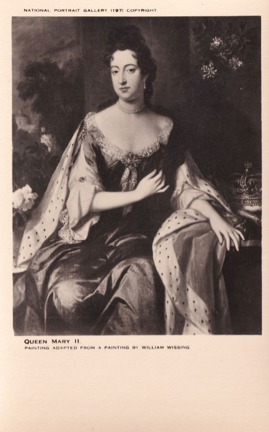 Queen Mary II National Portrait Gallery Painting Old Postcard