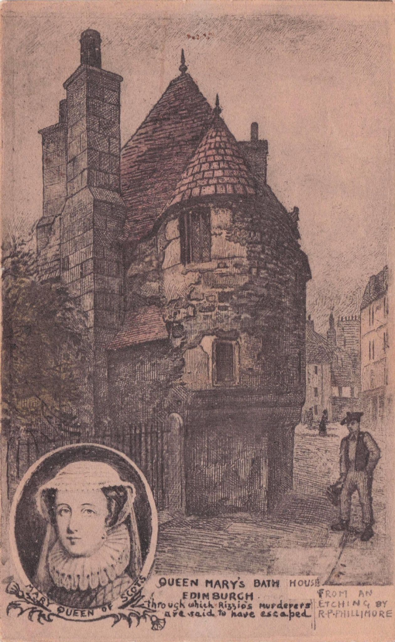 Queen Marys Bath Edinburgh Murder Escape Scotland Phillimore Old Postcard