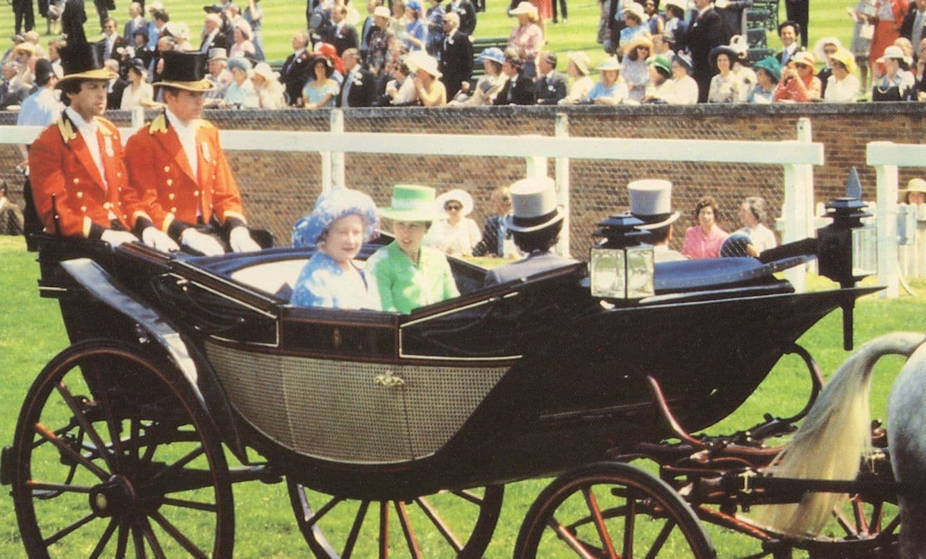 Queen Mother Princess Anne at Ascot Horse Races in 1978 Postcard