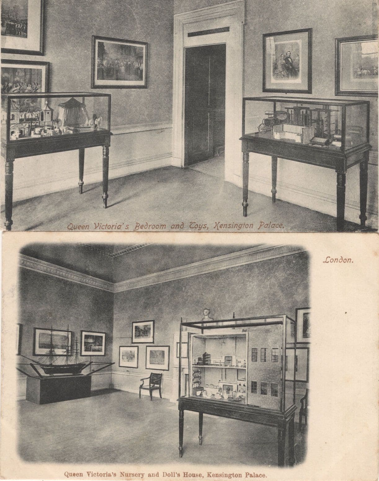 Queen Victoria Bedroom Palace 2x London Kensington Palace Old Postcard