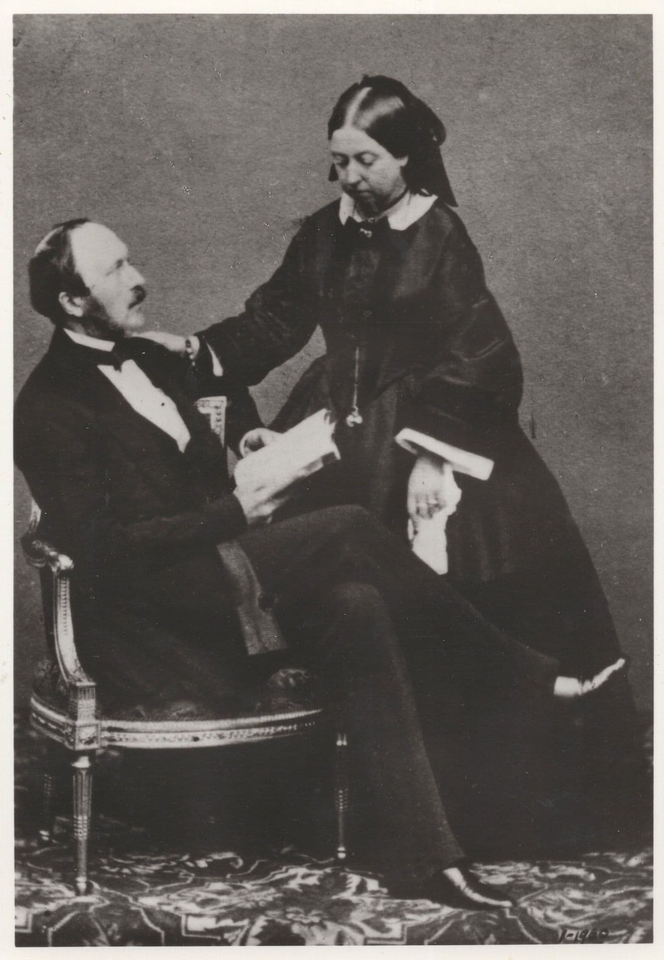 Queen Victoria & Prince Albert Mayall 1860 Royal Photograph Postcard