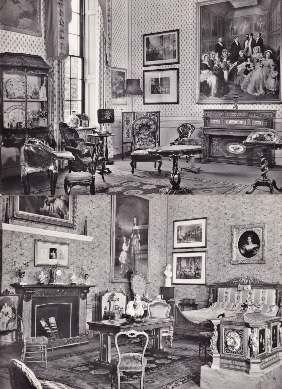 Queen Victoria's Bedroom Nursery 2x Old Real Photo Postcard s