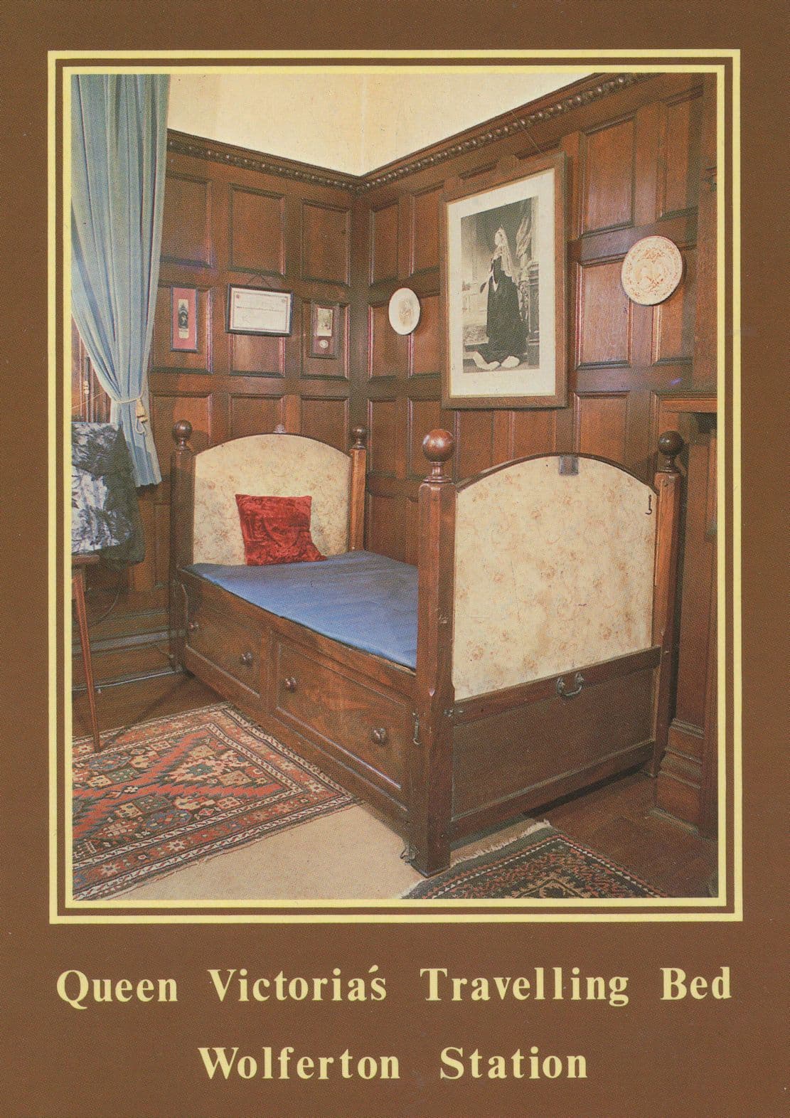 Queen Victoria's Travelling Bed Wolferton Station Norfolk Postcard