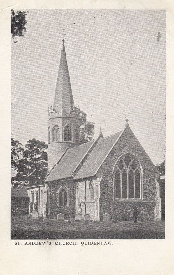 Quidenham Church Norfolk Antique Postcard
