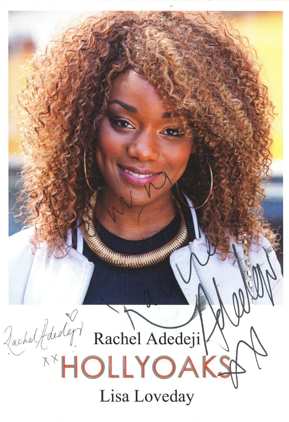 Rachel Adedeji as Lisa Loveday Hollyoaks Hand Signed Cast Card Photo