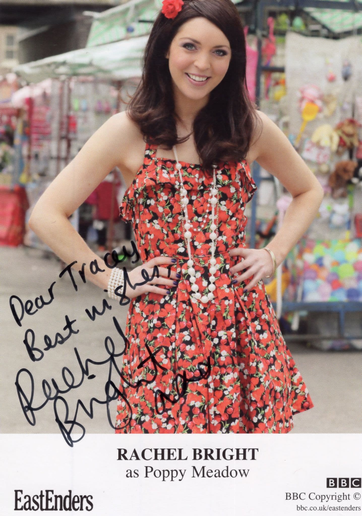 Rachel Bright as Poppy Meadow BBC Eastenders Hand Signed Cast Card Photo