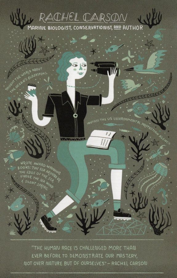 Rachel Carson Marine Biologist Author Silent Spring Book Postcard