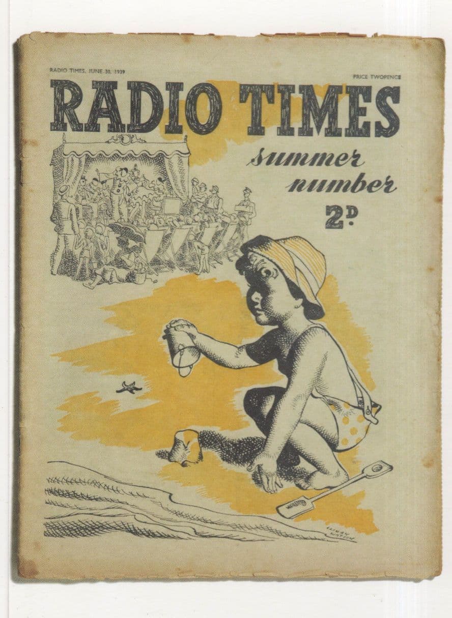 Radio Times WW2 Magazine Sandcastle on Beach in June 1939 Postcard