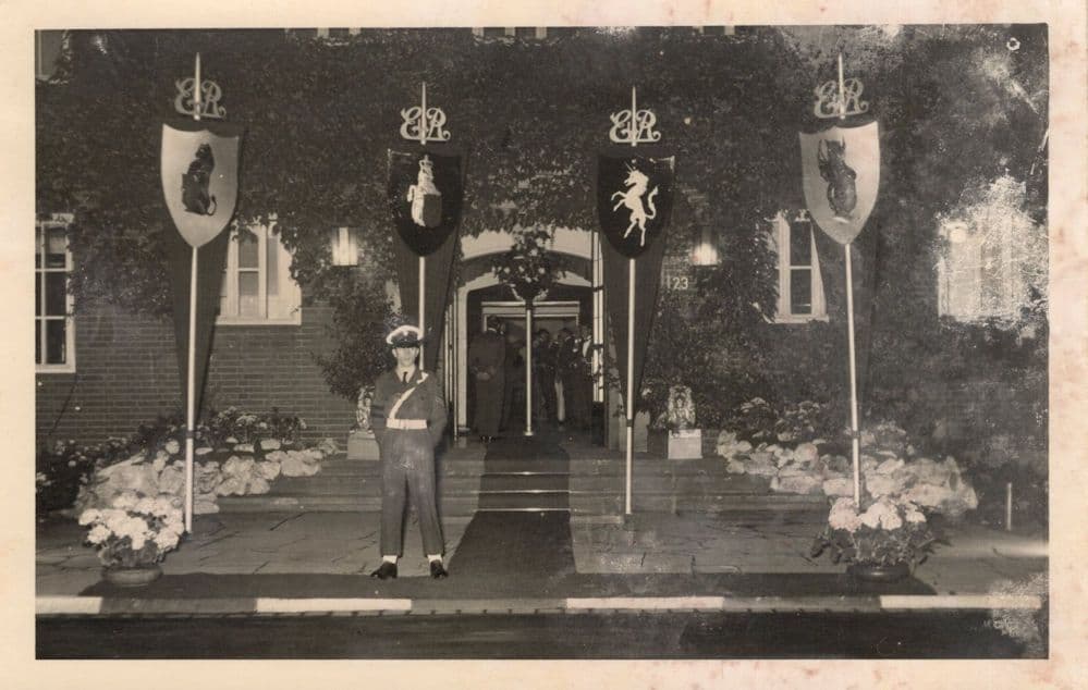 RAF Halton Bucks Military Air Base Entrance Shield Real Photo Old Postcard