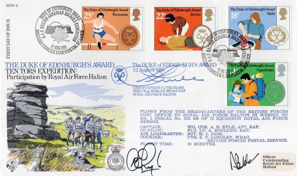 RAF Halton Ten Tors Expedition Duke Of Edinburgh Award Hand Signed FDC