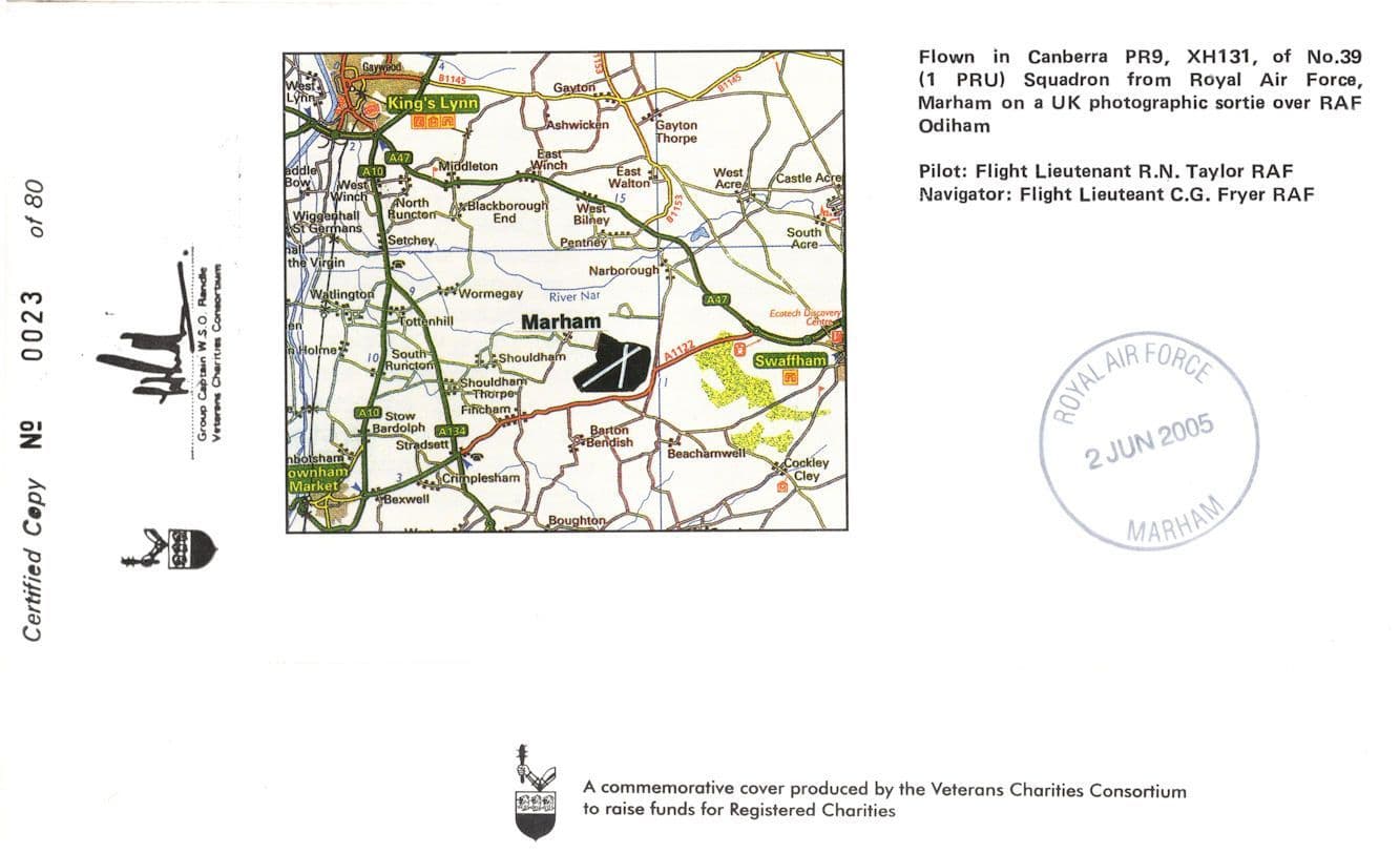 RAF Marham Captain GJ Bagwell Station Commander Map Hand Signed FDC