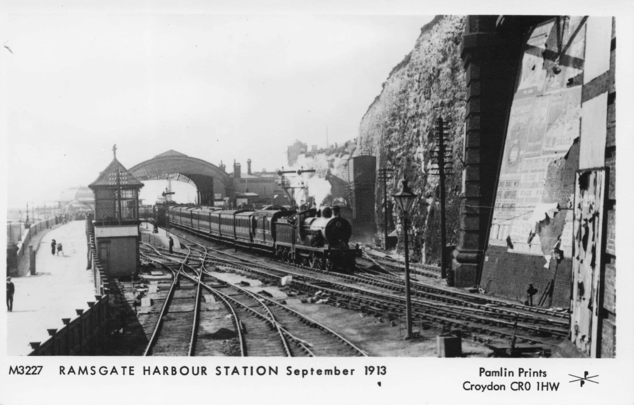 Ramsgate Harbour Old Train Station in 1913 Pamlin Prints Railway RPC Postcard