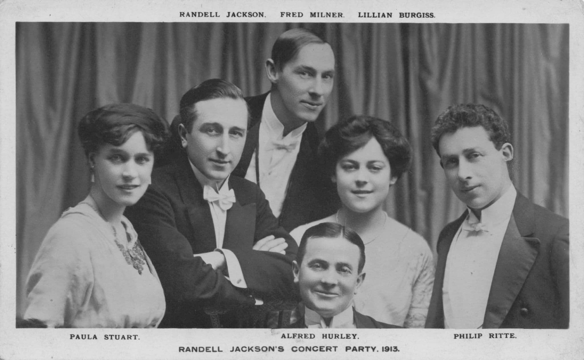 Randall Jackson's Concert Party Margate Entertainers 1913 Old Postcard