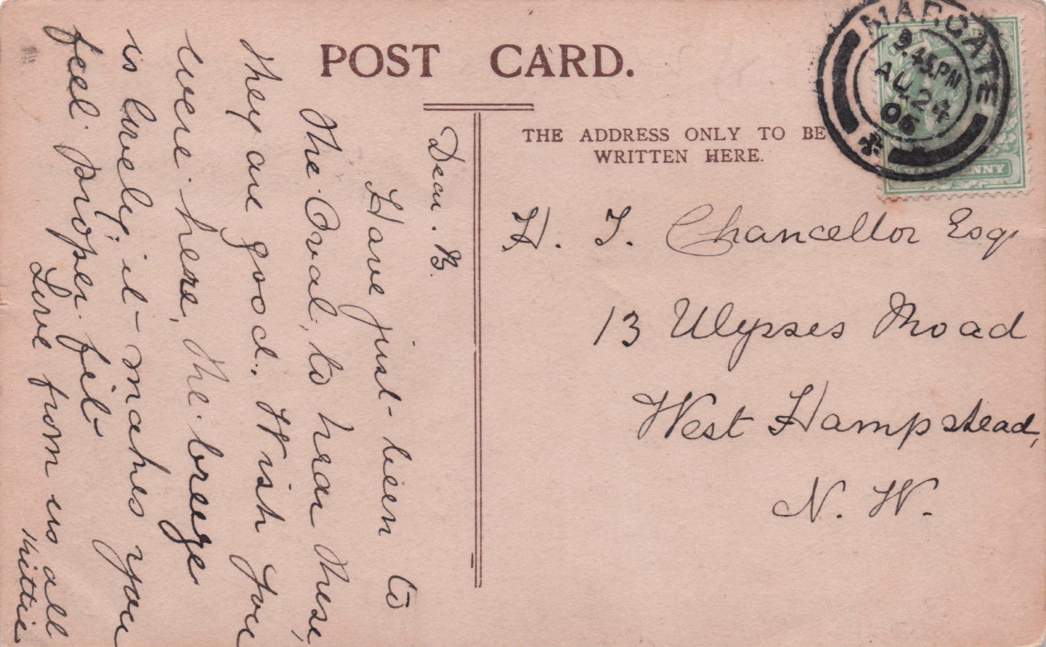 Randall Jackson's Concert Party Margate Entertainers Spectator Postcard