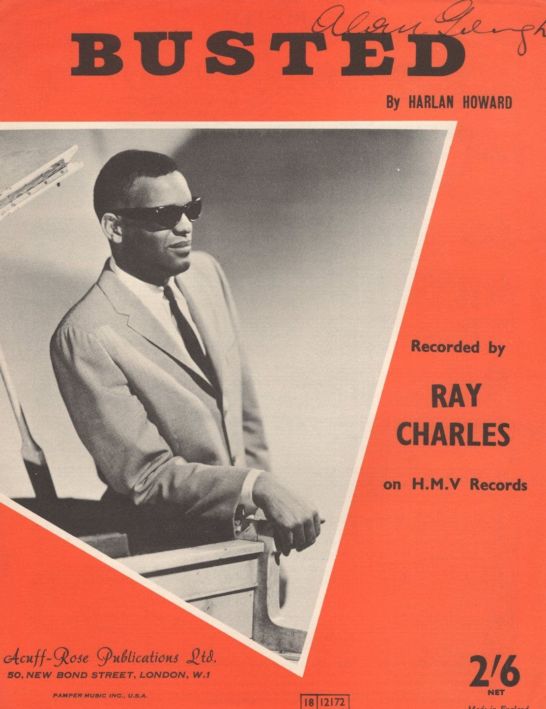 Ray Charles Busted RARE First Edition UK 1960s Soul Sheet Music