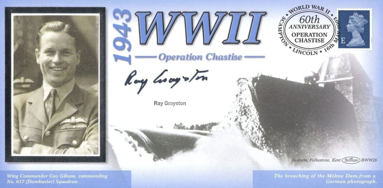 Ray Grayston Operation Chastise Dambusters Nazi POW WW2 Hand Signed FDC