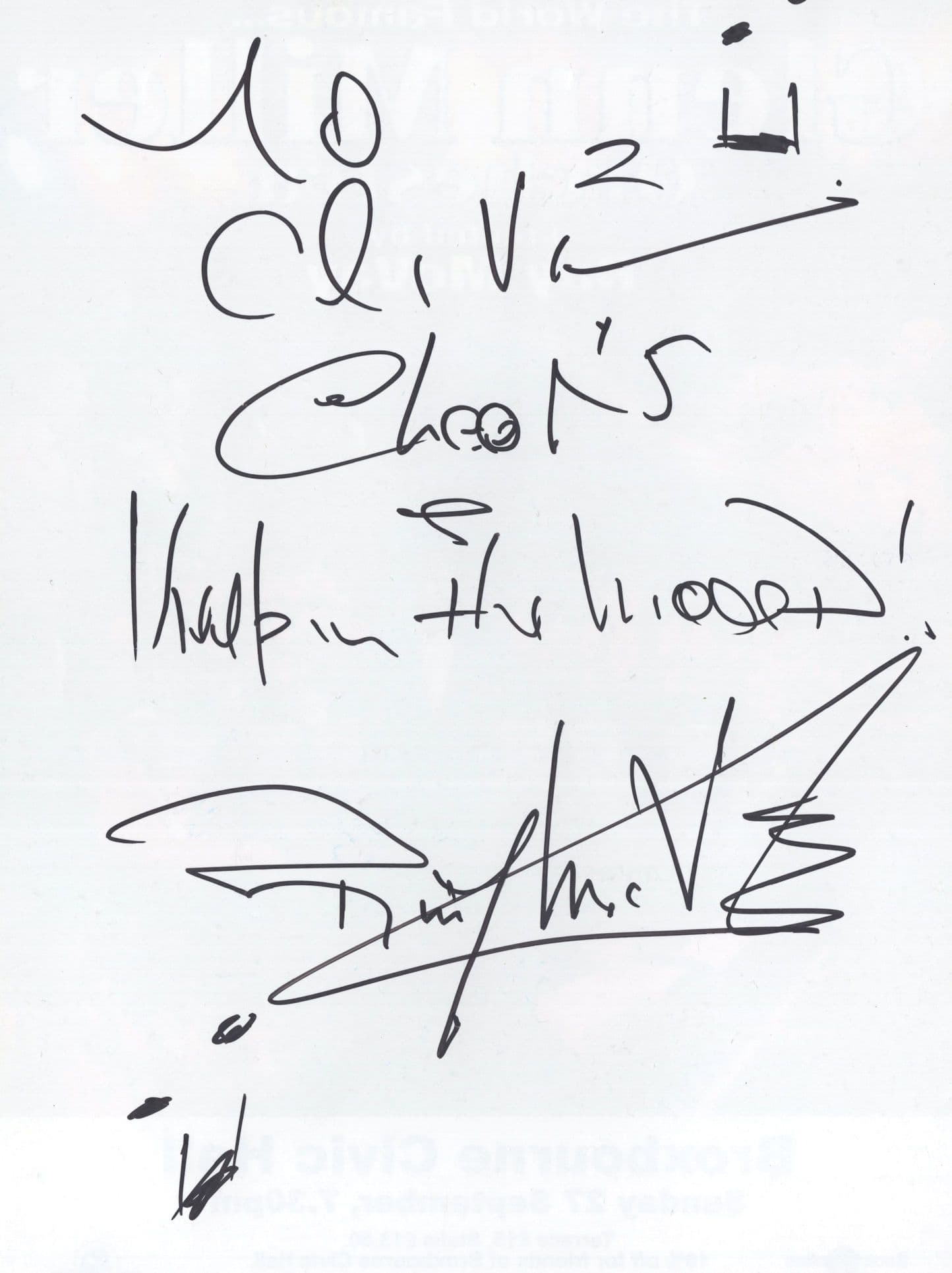 Ray McVay Glenn Miller Show Hand Signed Concert Flyer & Art