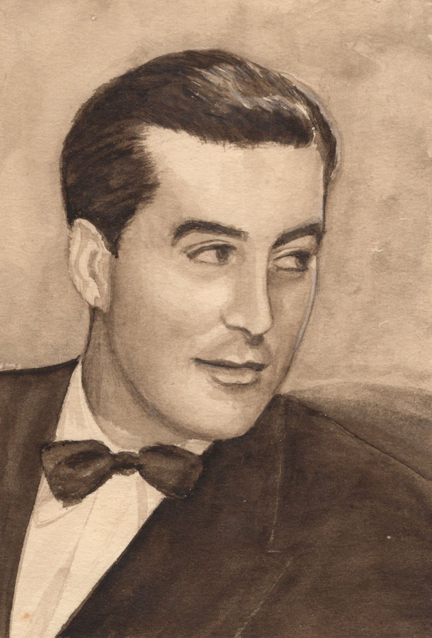 Ray Milland Hollywood Film Actor Vintage Rare Old Hand Art Drawing