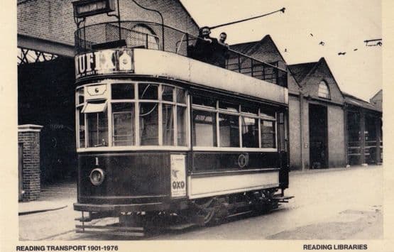 Reading Bus With Oxo Gravy Advert & Cheeky Passengers Real Photo Postcard