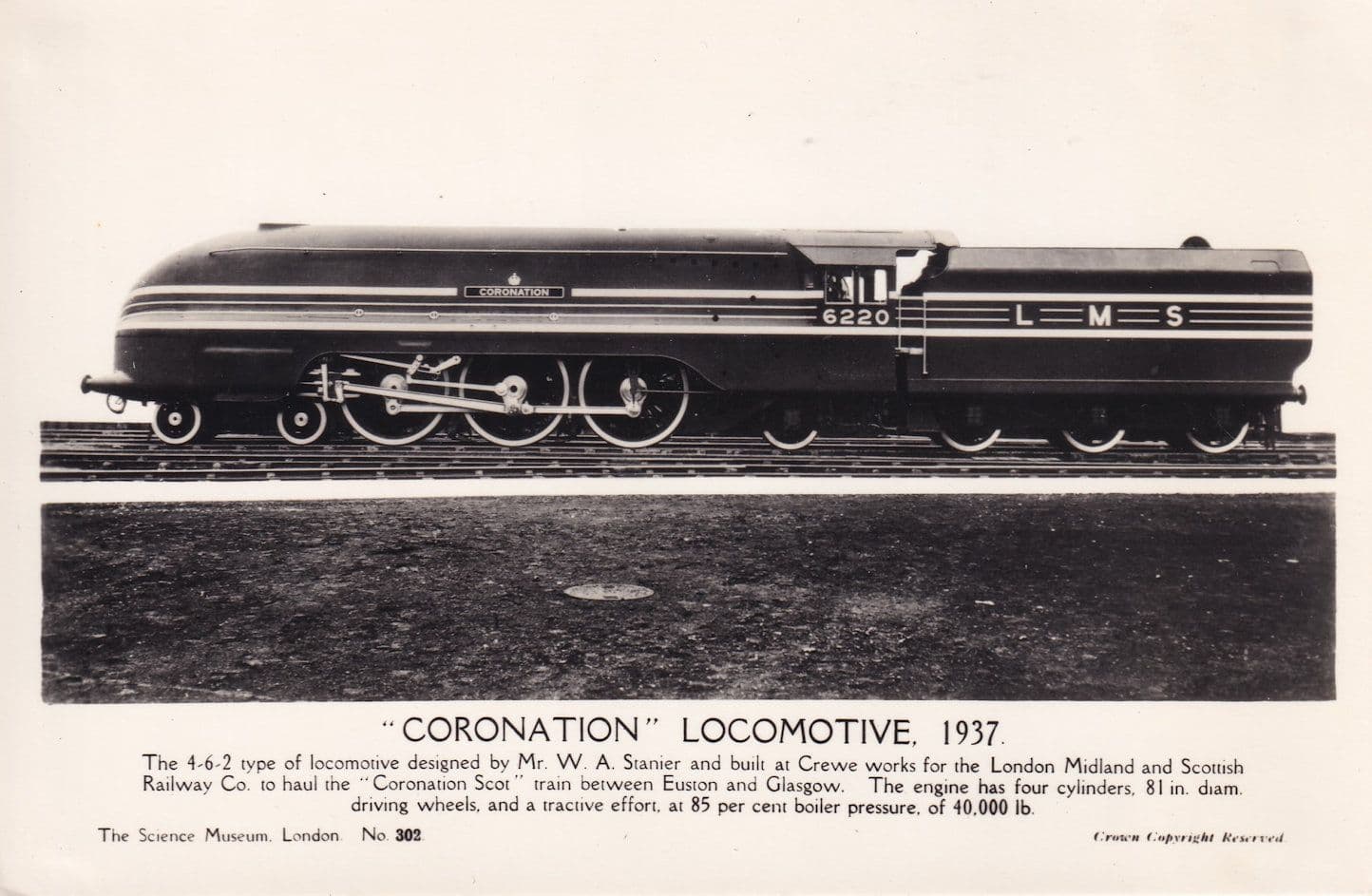 Real Photo Postcard Coronation Locomotive 1937 F1F Real Photo Postcard