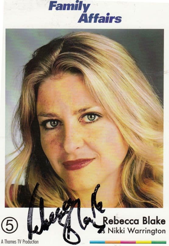 Rebecca Blake as Nikki Warrington Family Affairs TV Show Hand Signed Photo