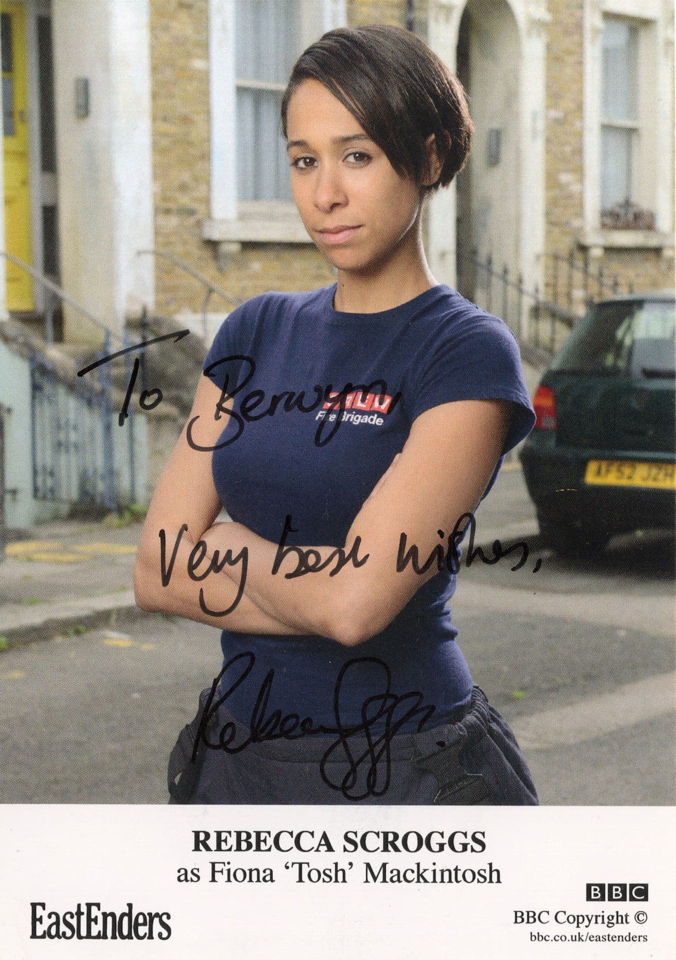 Rebecca Scroggs as Fiona Mackintosh Eastenders Hand Signed Cast Card