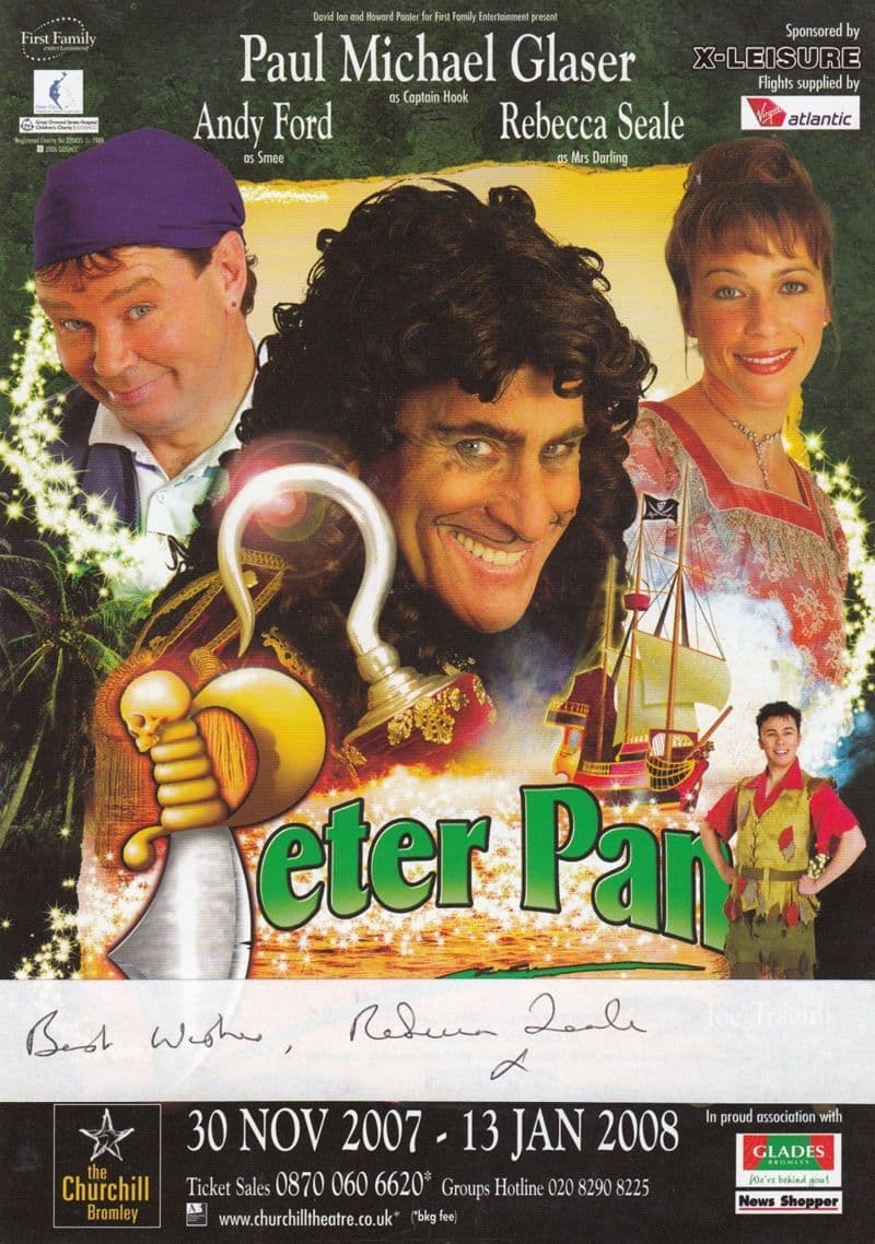 Rebecca Seale of Les Miserables Peter Pan Bromley Kent Hand Signed Theatre Flyer