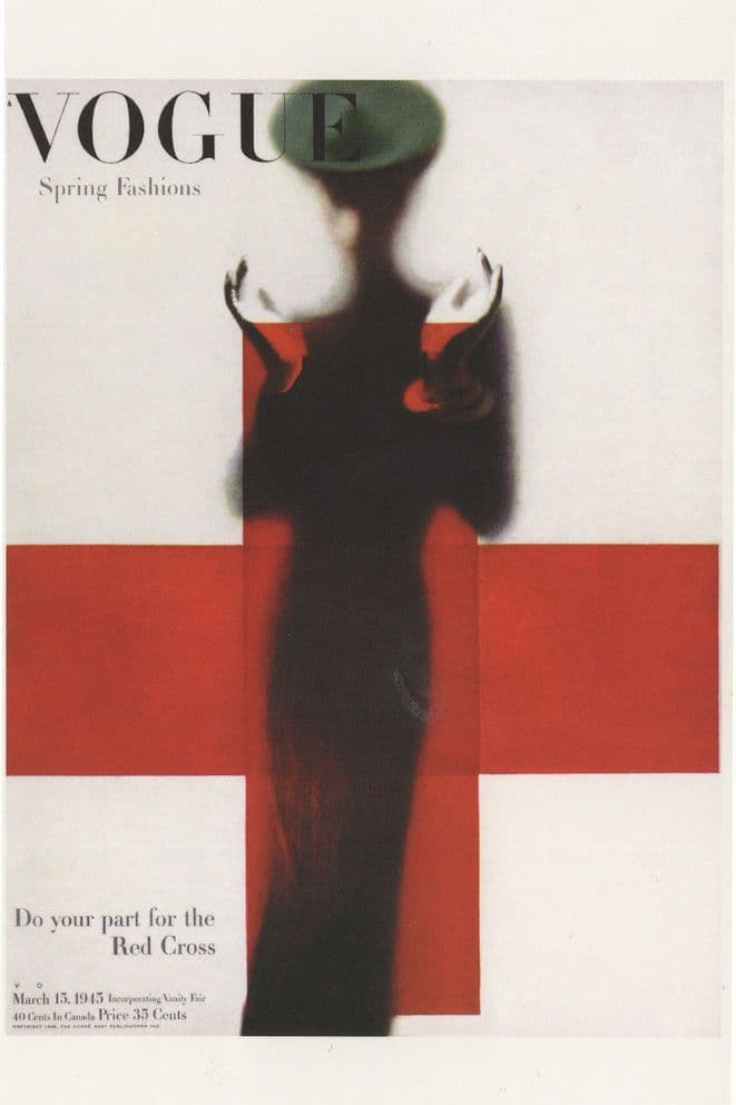Red Cross Flag Vogue War Magazine WW2 1945 Magazine Postcard